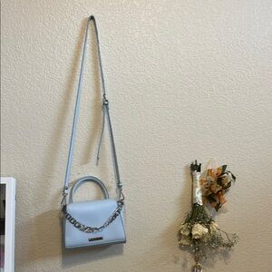 Madden Girl Blue Crossbody Bag with Chain Strap
